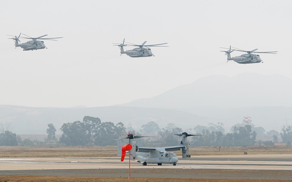 CH-53 Super Stallion And MV-22 Osprey